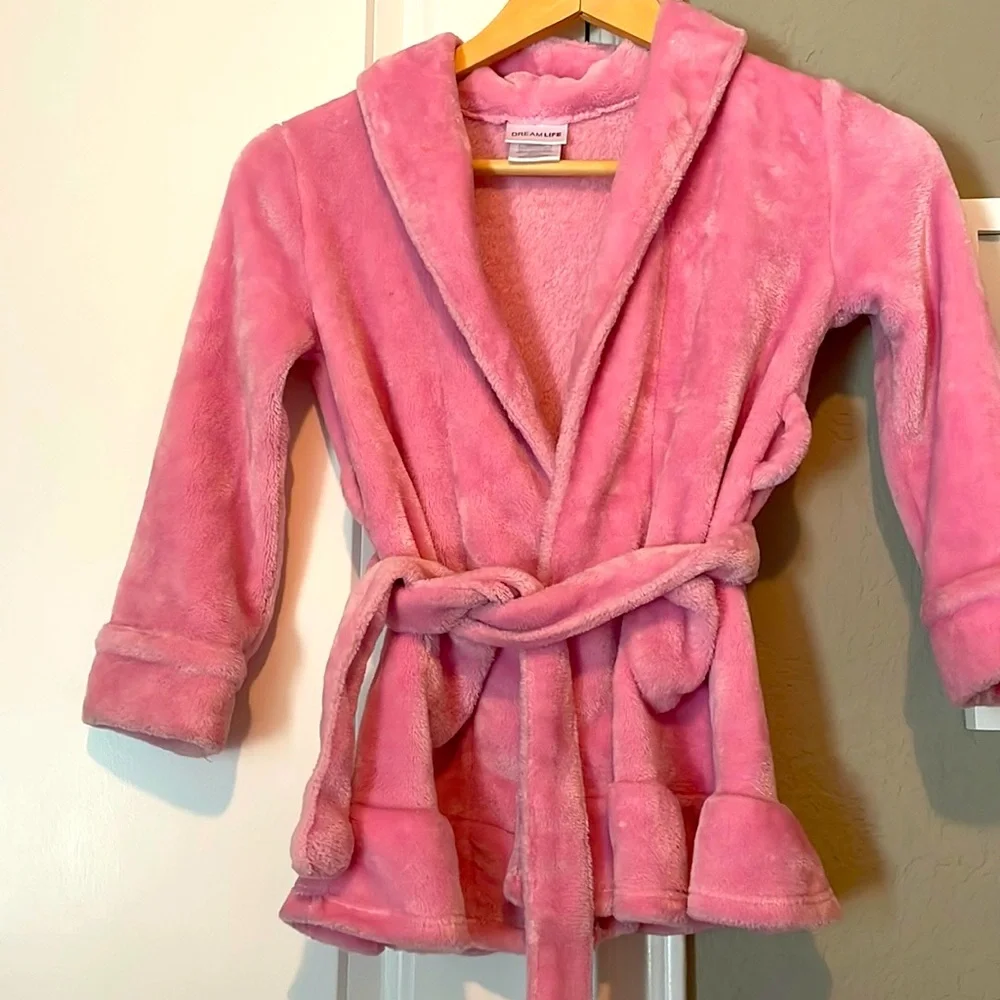 Dreamlife Fluffy Pink Ruffle Robe Size 5 - Picture 1 of 4